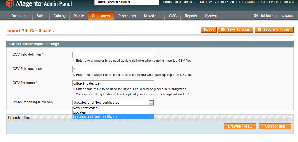 ugiftcert:import_page.png